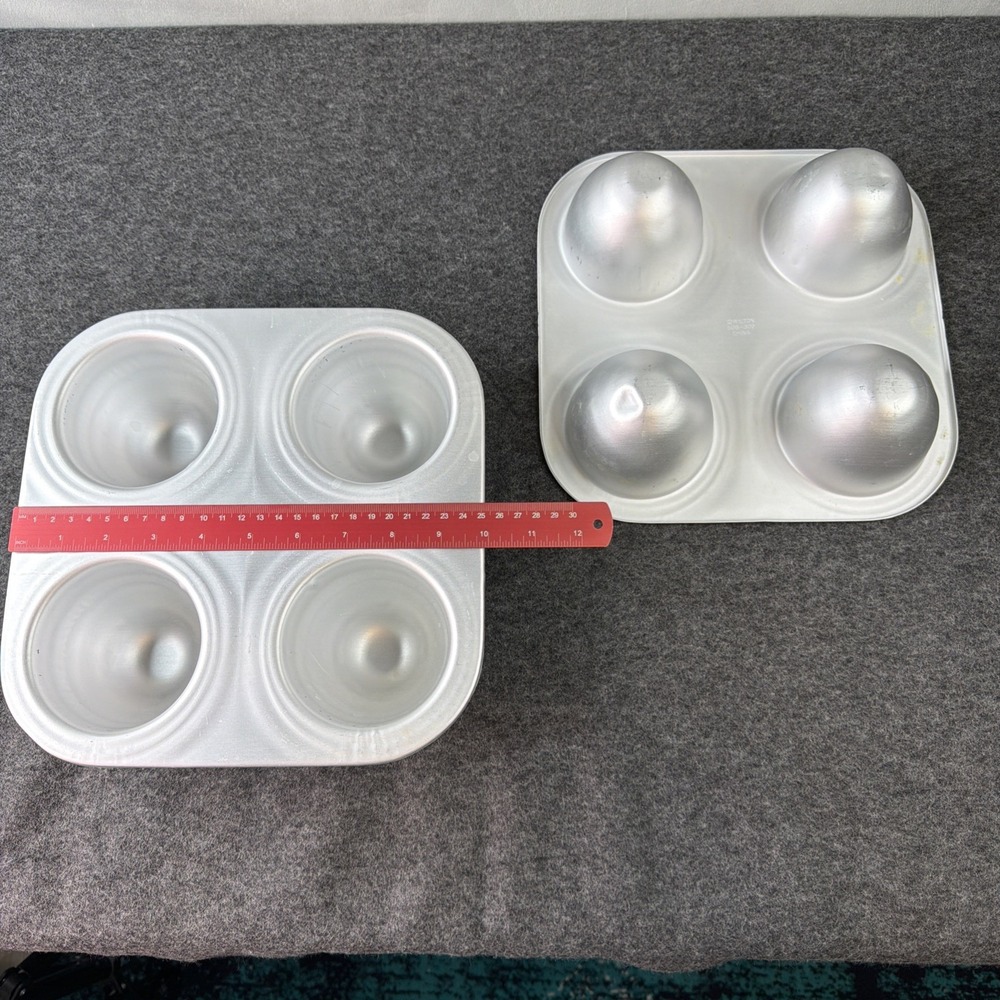 Wilton Mini Wonder Mold Cake Pan Set 4 Cavity 503-802 Lot of 2 Aluminum